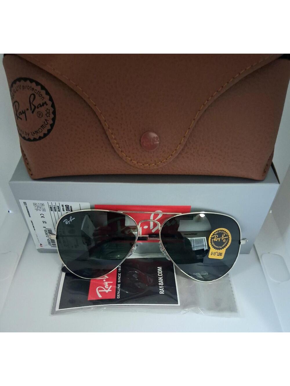 Ray-Ban RB3025 Green Lens Silver Frame 58mm‎ Sunglasses